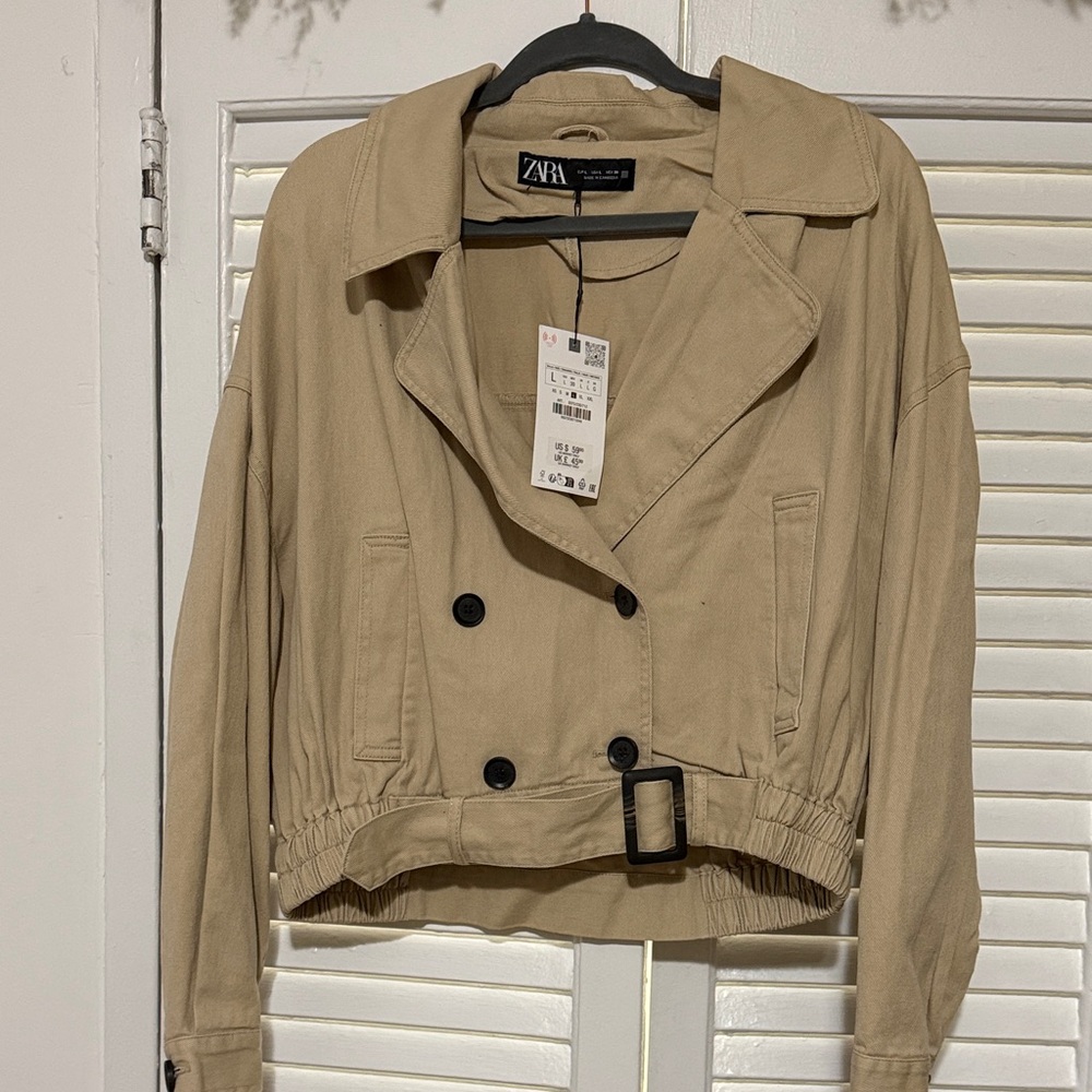 Zara Elastic Hem Cropped Jacket